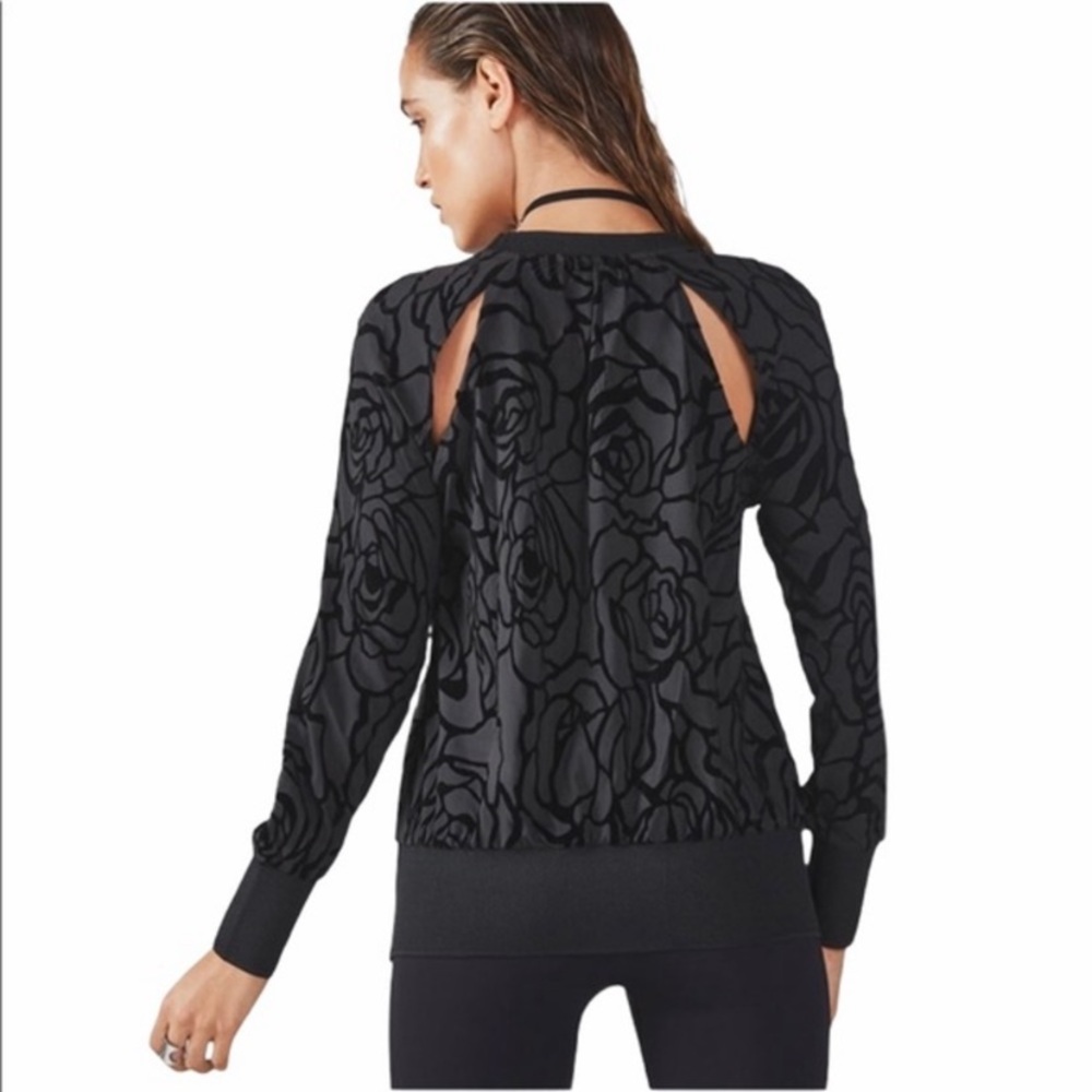 Fabletics Black Rose Cutout Back Pullover - image 2
